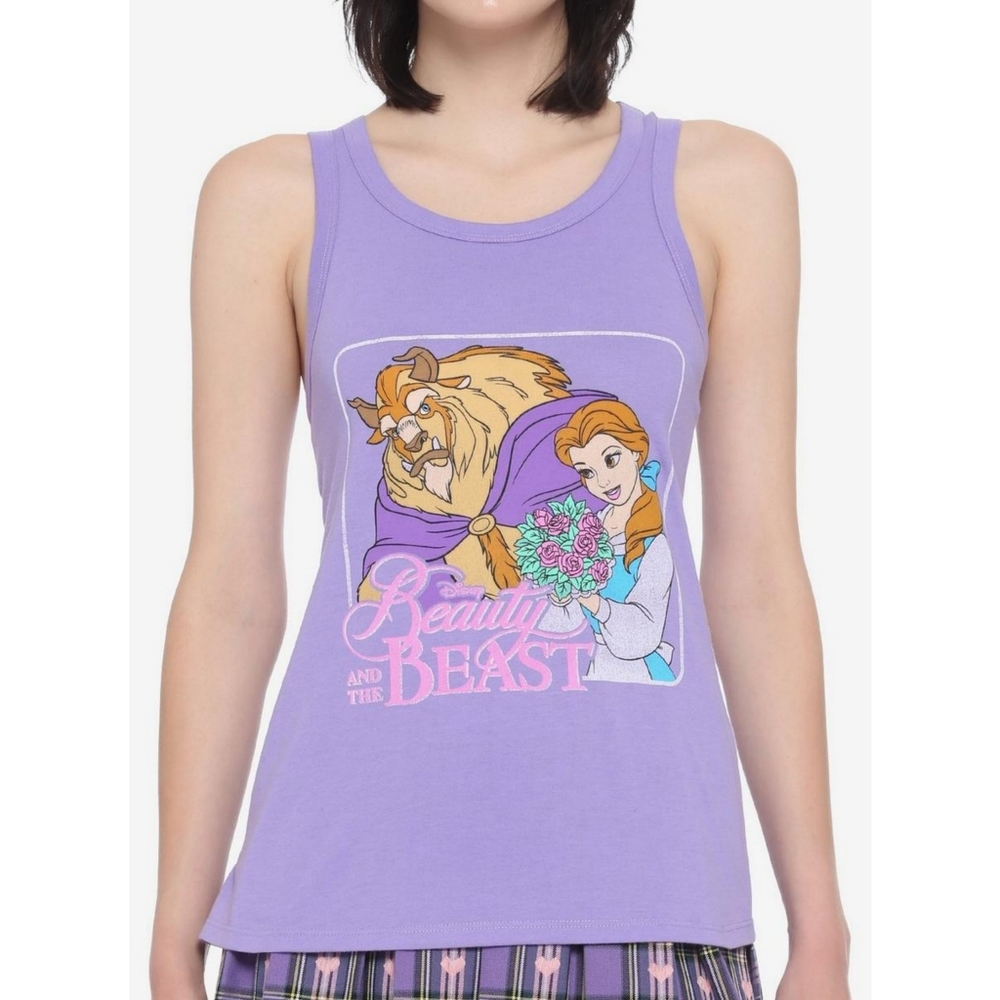 Disney Beauty And The Beast Book Cover Girls Tank Top